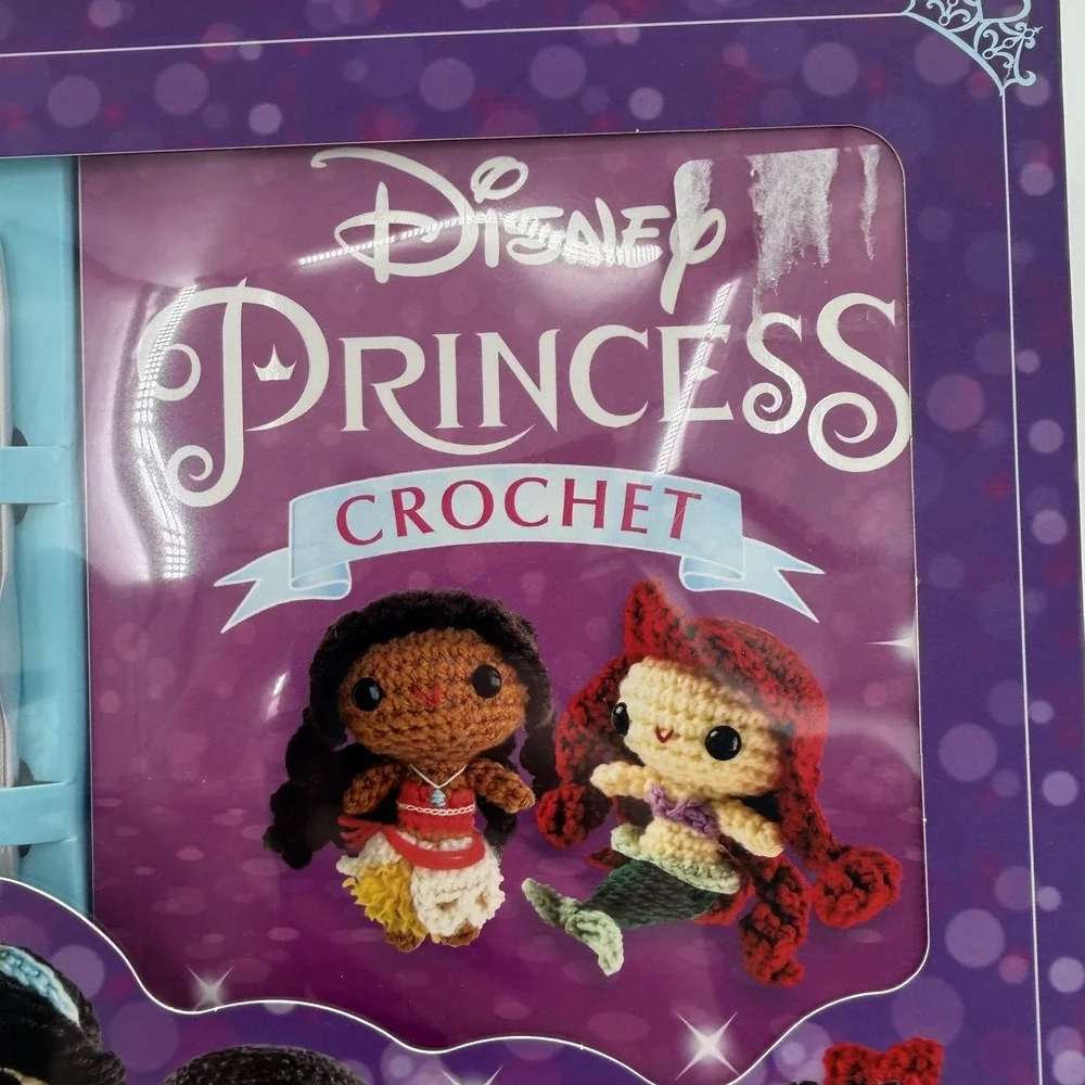 Disney Princess Amigurumi Crochet Dolls Kit Cute Moana Ariel Cozy DIY Yarn Craft